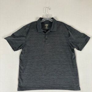 Haggar Cool 18 Marbled Gray Stripes Size L Golf Polo